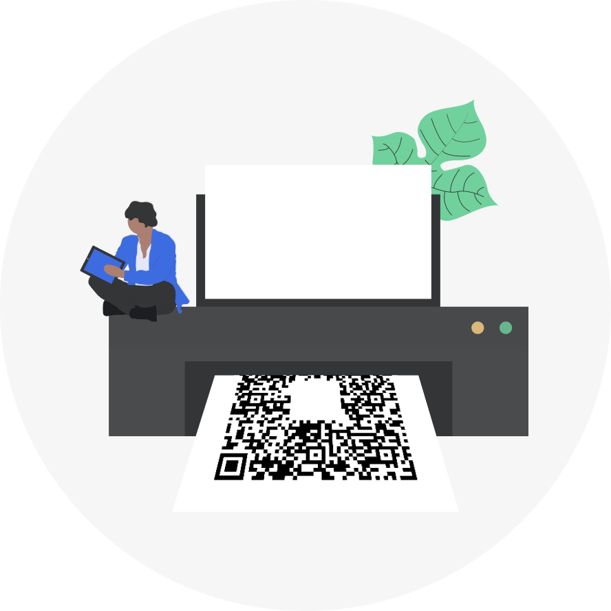 Print QR-code for digital receipt